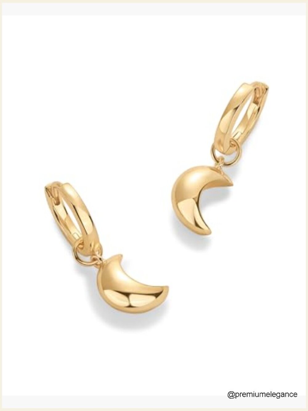 14K Gold Huggie Earrings - Moon Star Flower Drop Dangle Charm Huggies - Picture 3 of 6